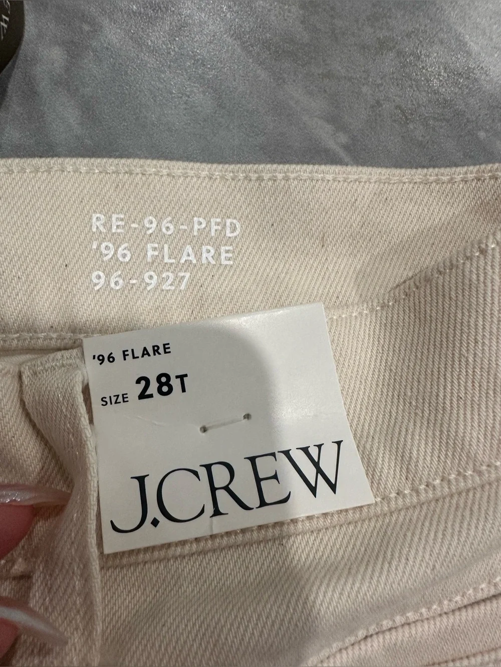 NWT J.Crew Womens Cream 96’ Flare Pants Size 28T (30Wx35L)